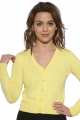 0101 Cropped Cardigan in Canary Yellow