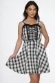 10090 Black White Plaid Dress