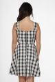 10090 Black White Plaid Dress