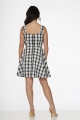 10090 Black White Plaid Dress