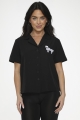 37100 Black White Poodle Top