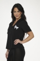 37100 Black White Poodle Top