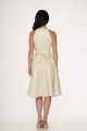 21920 Beige White Polka Dot Swing Dress