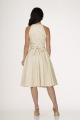 21920 Beige White Polka Dot Swing Dress