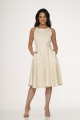 21920 Beige White Polka Dot Swing Dress
