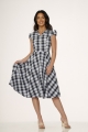 23281 Blue Plaid Swing Dress