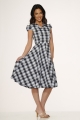 23281 Blue Plaid Swing Dress